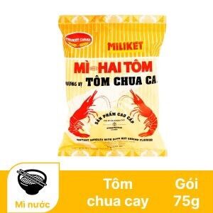 Thùng15/ 30 gói mì hai tôm miliket tôm chua cay gói 75g 11339