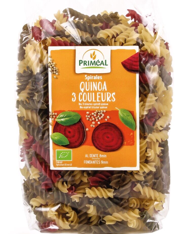 Nui Xoắn Quinoa 3 Màu Hữu Cơ 500g Premeal - Pháp
