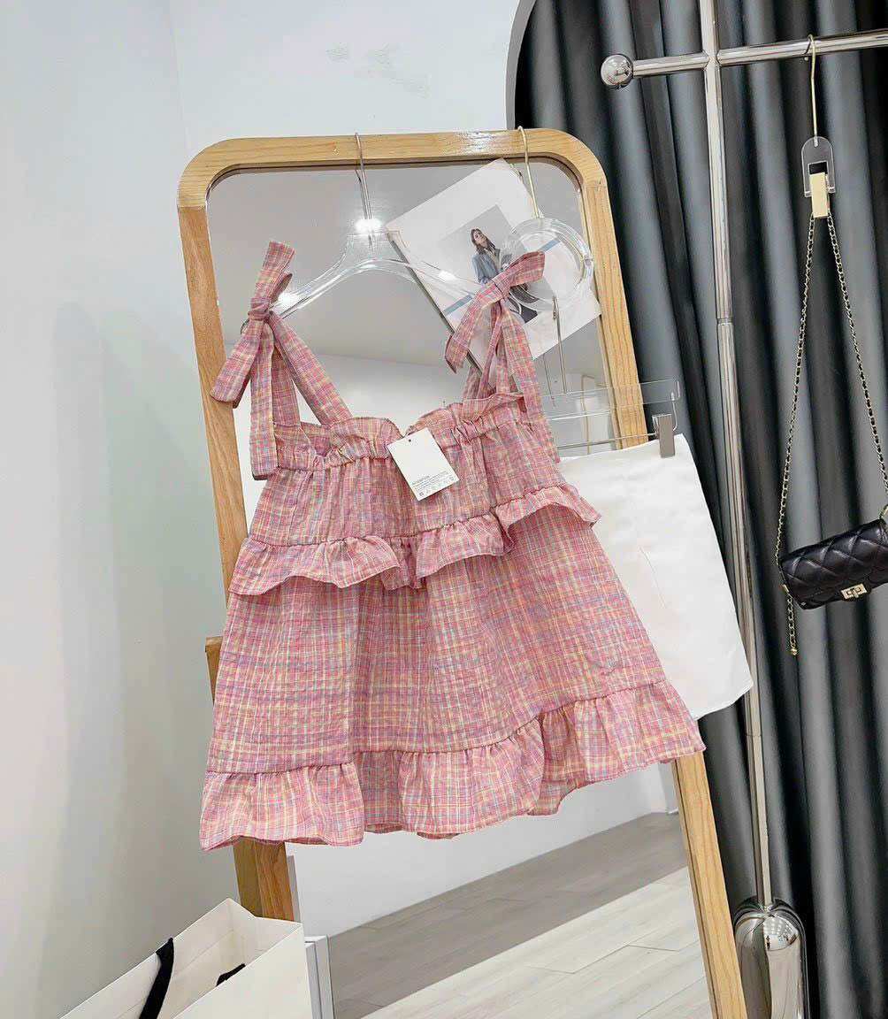 (Video thật) Áo Babydoll Hai Dây Tầng Cột Sọc