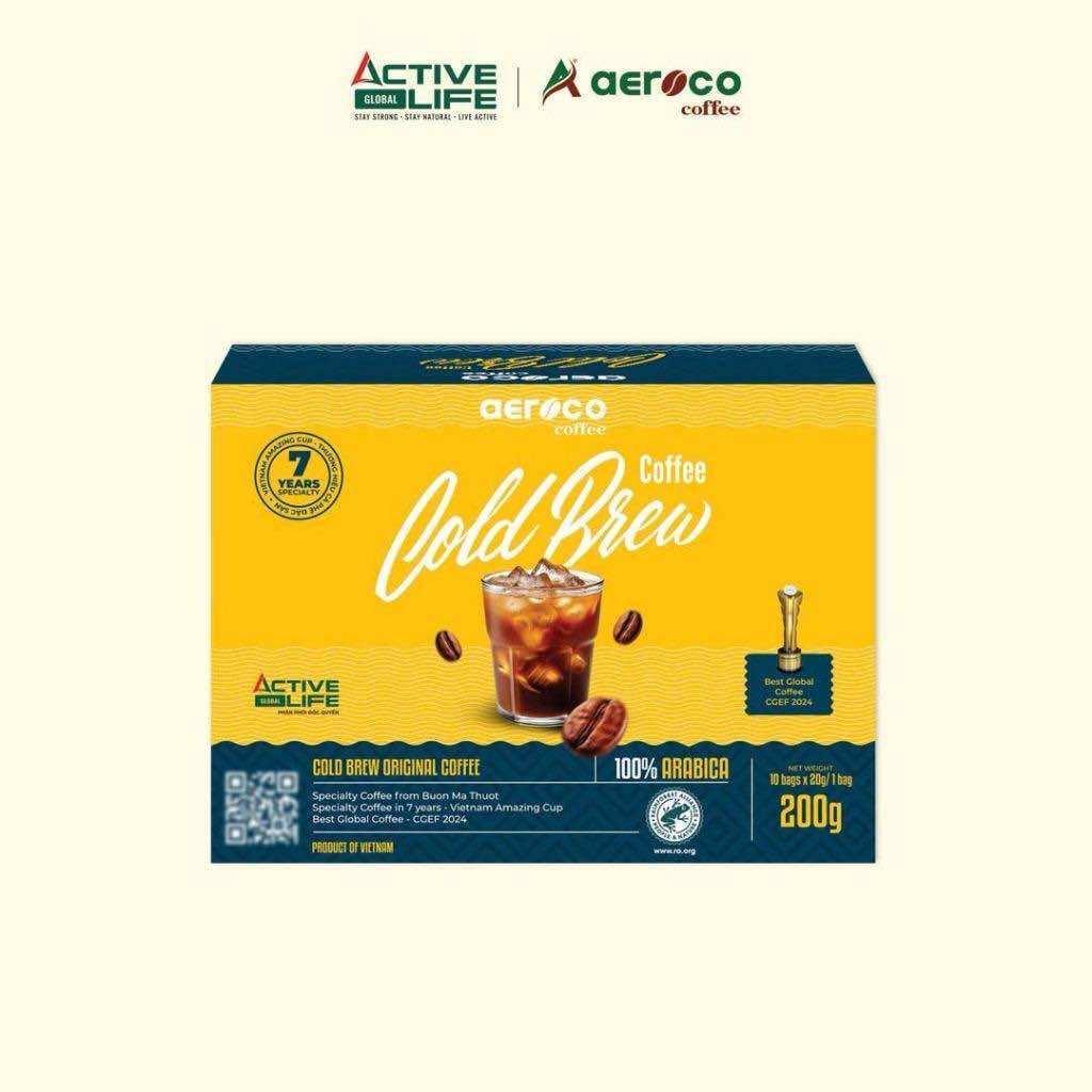 Cà Phê Cold Brew Aeroco 100% Arabica Đặc Sản - Cà phê ủ lạnh túi lọc Nhật Bản cao cấp