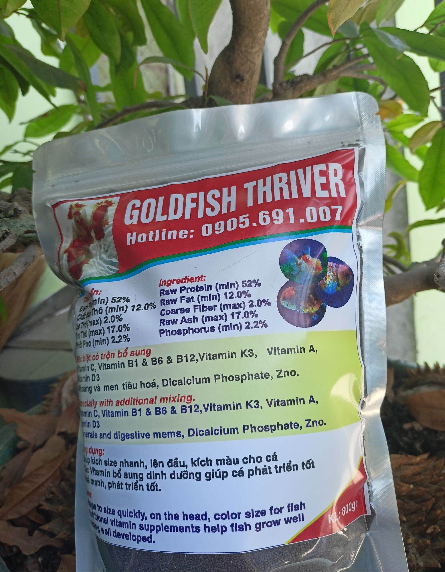 [Nhập RS0822 giảm 30k cho đơn 99k]Cám cá vàng Goldfish Thriver 800gr(Cám chìm)