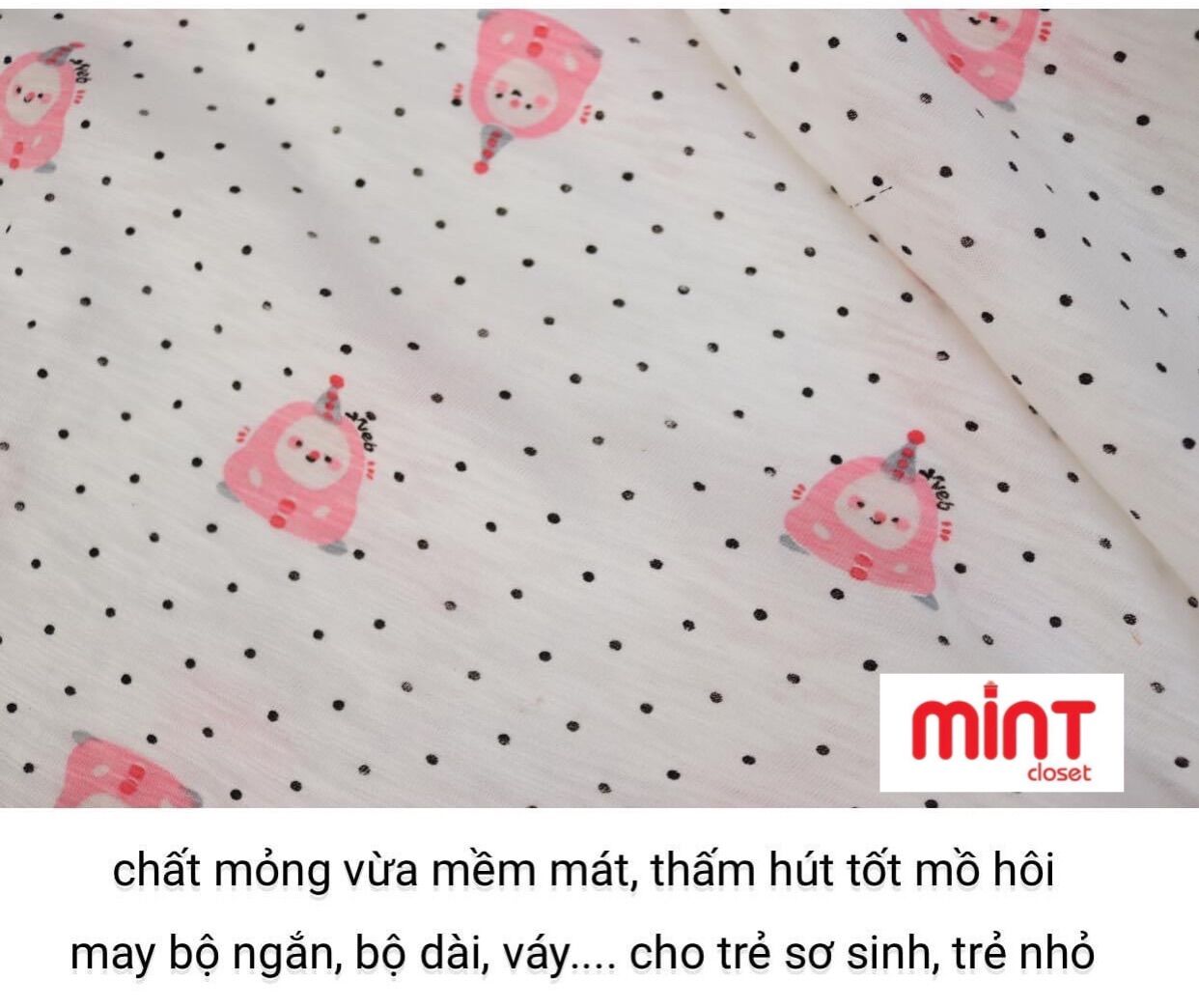 Vải cotton 2 chiều may đồ cho bé T02/22