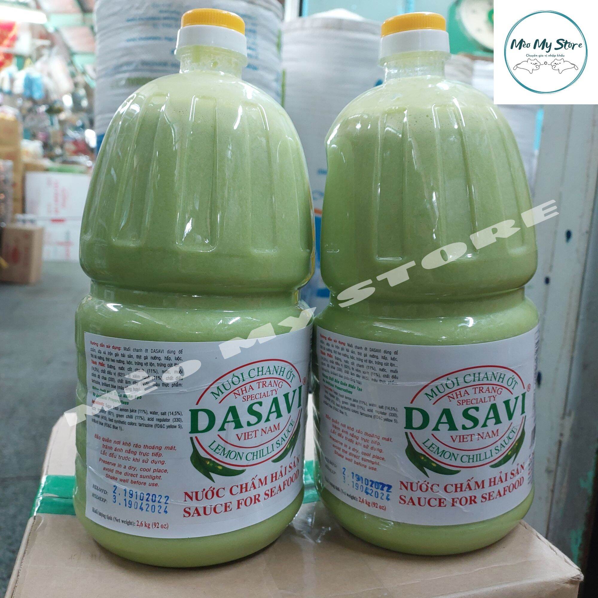 Muối ớt xanh dasavi bình 2.6kg chấm hải sản