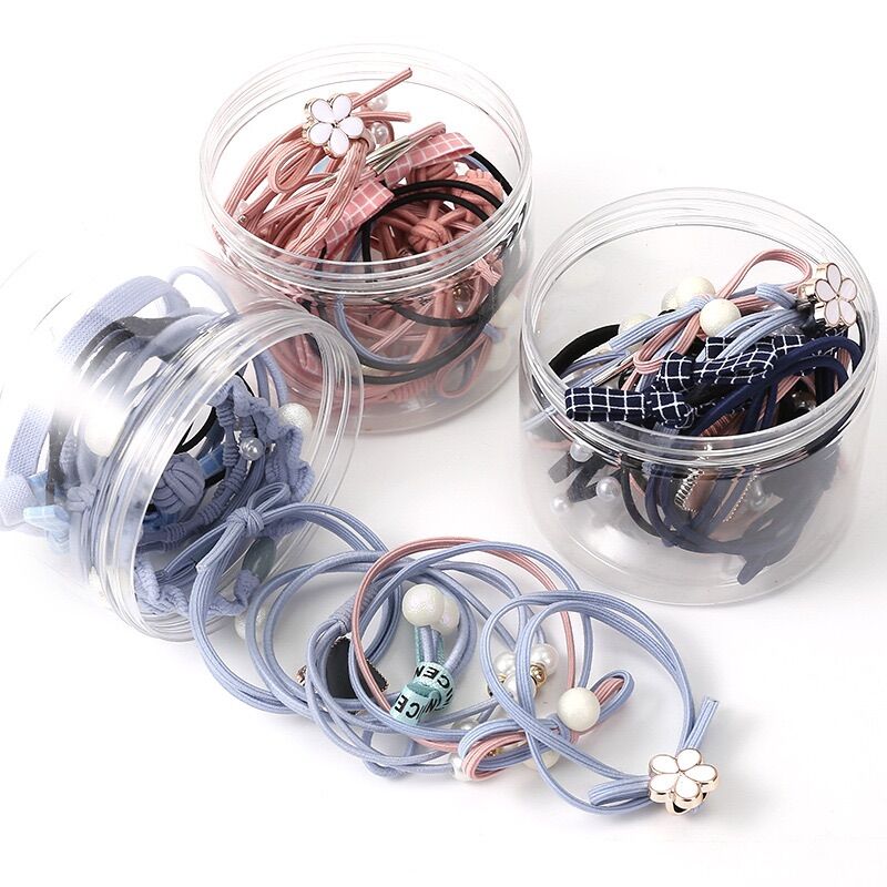 Set 12 dây thun cột tóc đơn giản phong cách Hàn Quốc