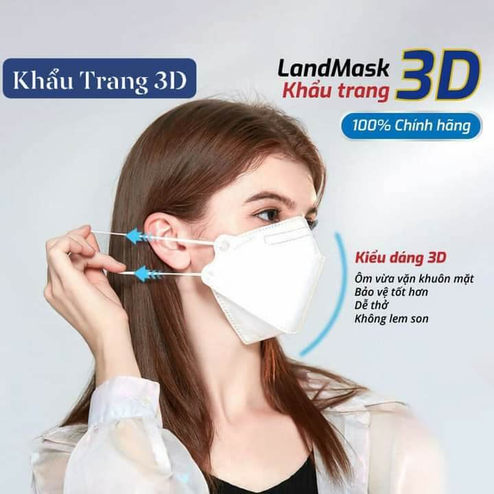 COMBO 10 Túi Khẩu Trang 3D Land Mask 1 Túi 6 chiếc - ( LOẠI TÚI ĐỎ ) Loại 4D KF94 Kiểu Hàn Quốc