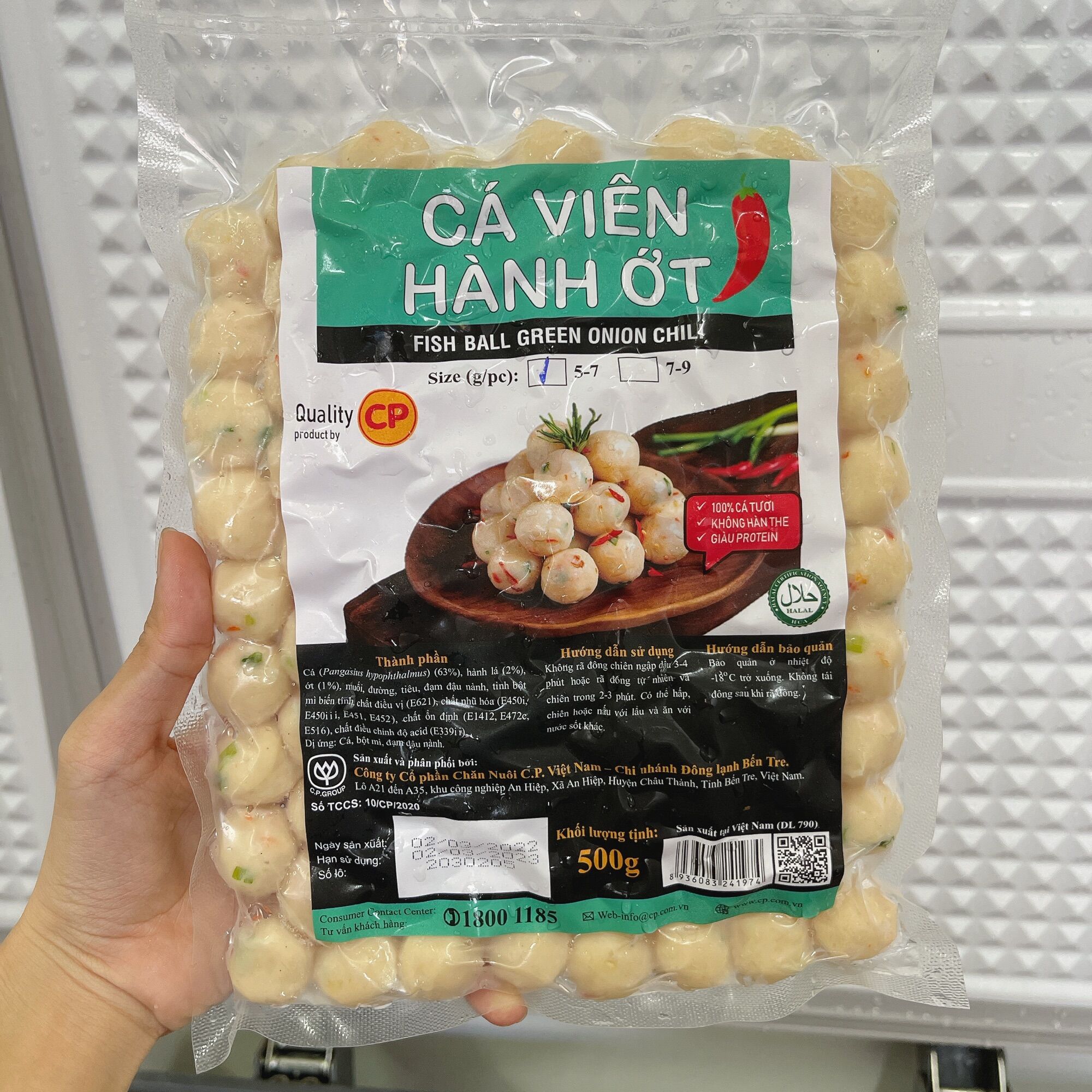 Cá viên AQ hành ớt (500gr) CP - ăn vặt- nướng lẩu- Ship nhanh HCM