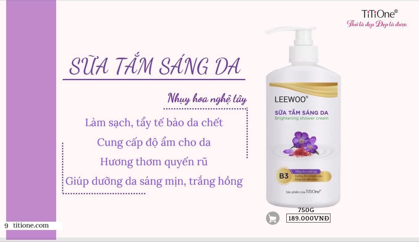 Sữa tắm trắng da dưỡng ẩm hương thơm hoa nghệ tây saffron 750gram Leewoo chính hãng - Marisa Beauty