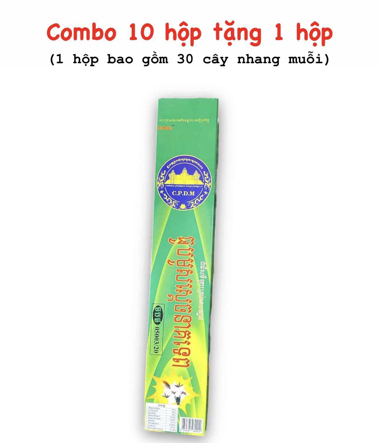 (Combo 5 hộp) Nhang muỗi Thái Lan nhang siêu hiệu quả (30 cây/hộp)