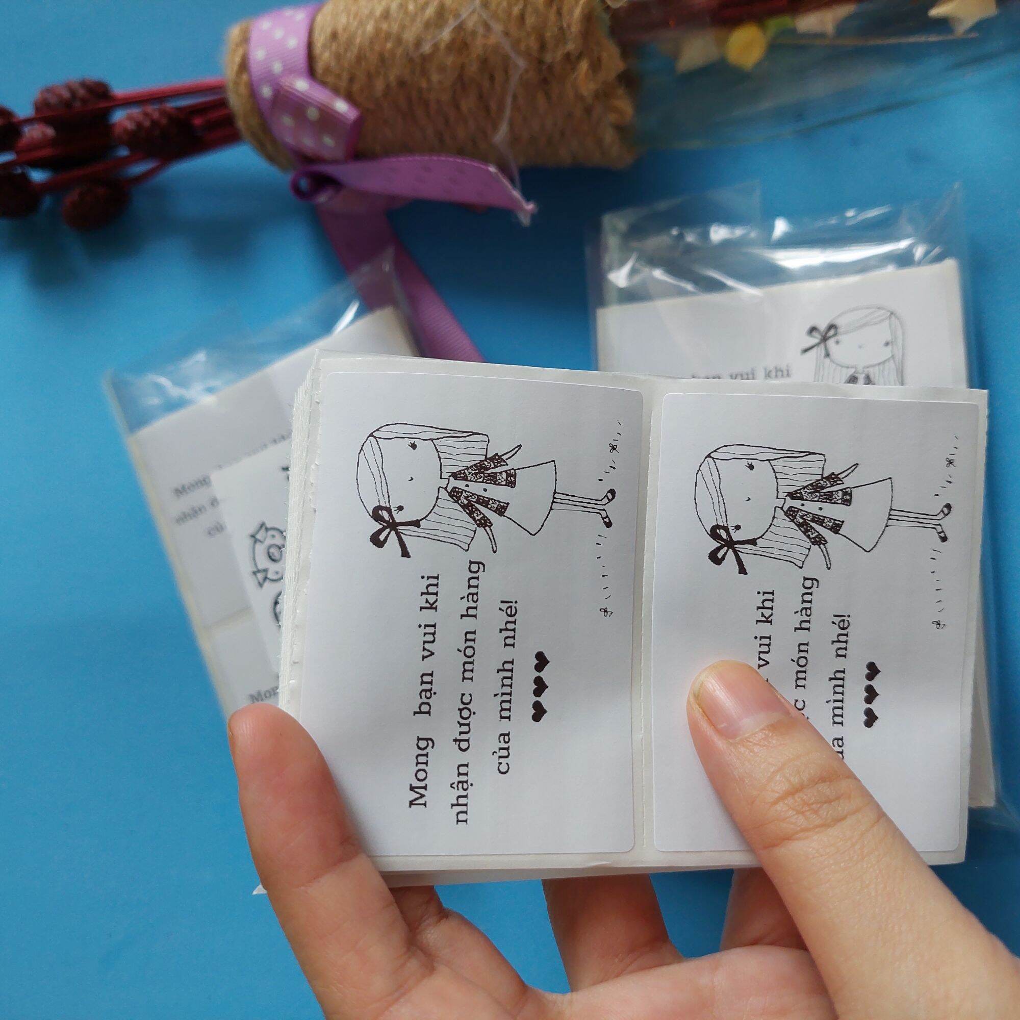 100 Tem dán cảm ơn khách hàng kích thước 7x5cm