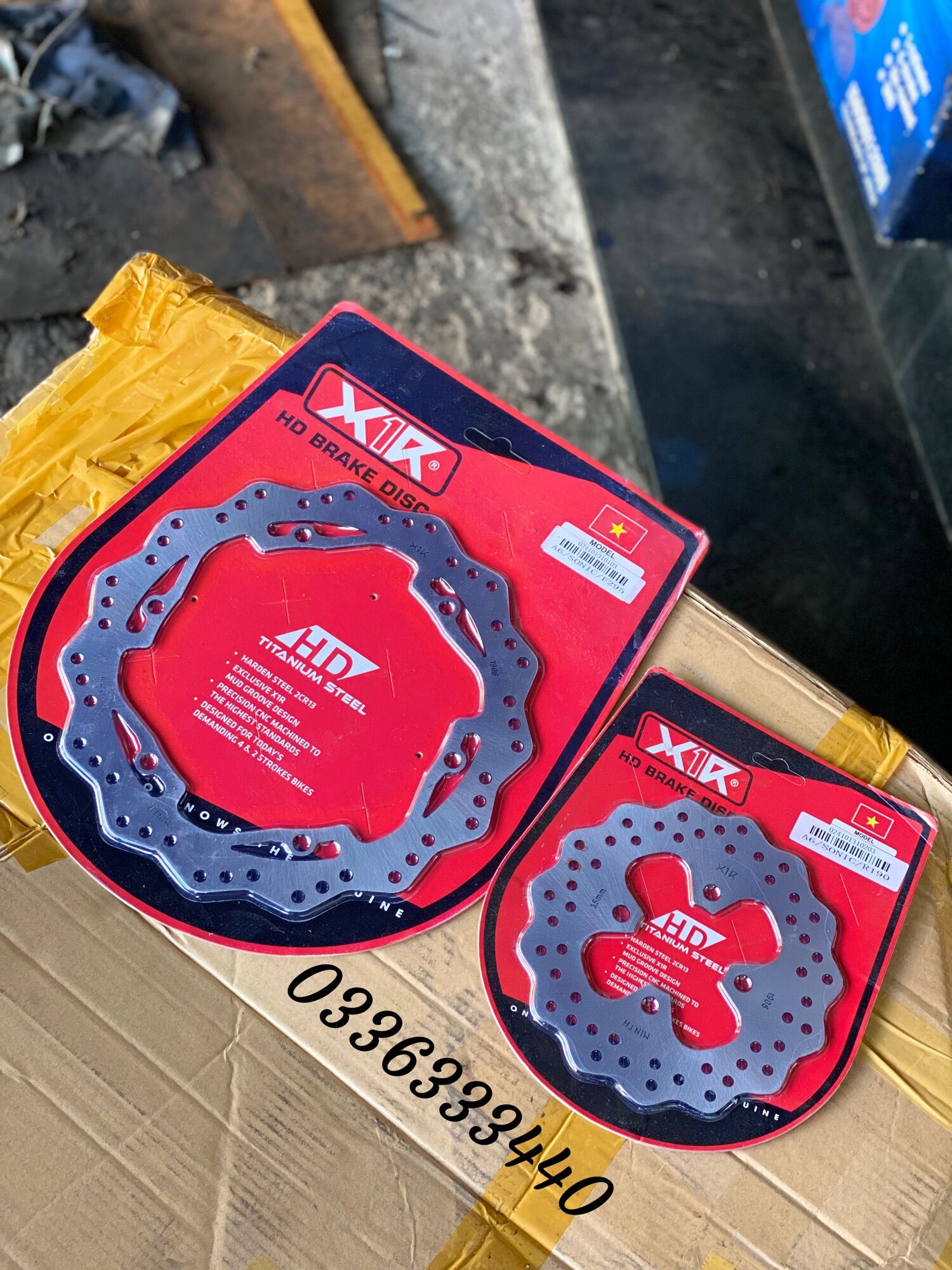 Cặp đĩa thắng X1r trước sau cho honda sonic 150 - Minh Kiệt Racing
