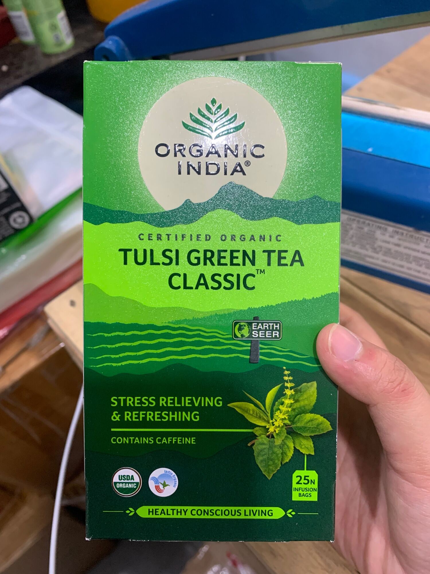 ORGANIC INDIA Tulsi Green Tea Classic (25bags) - Trà Túi Lọc