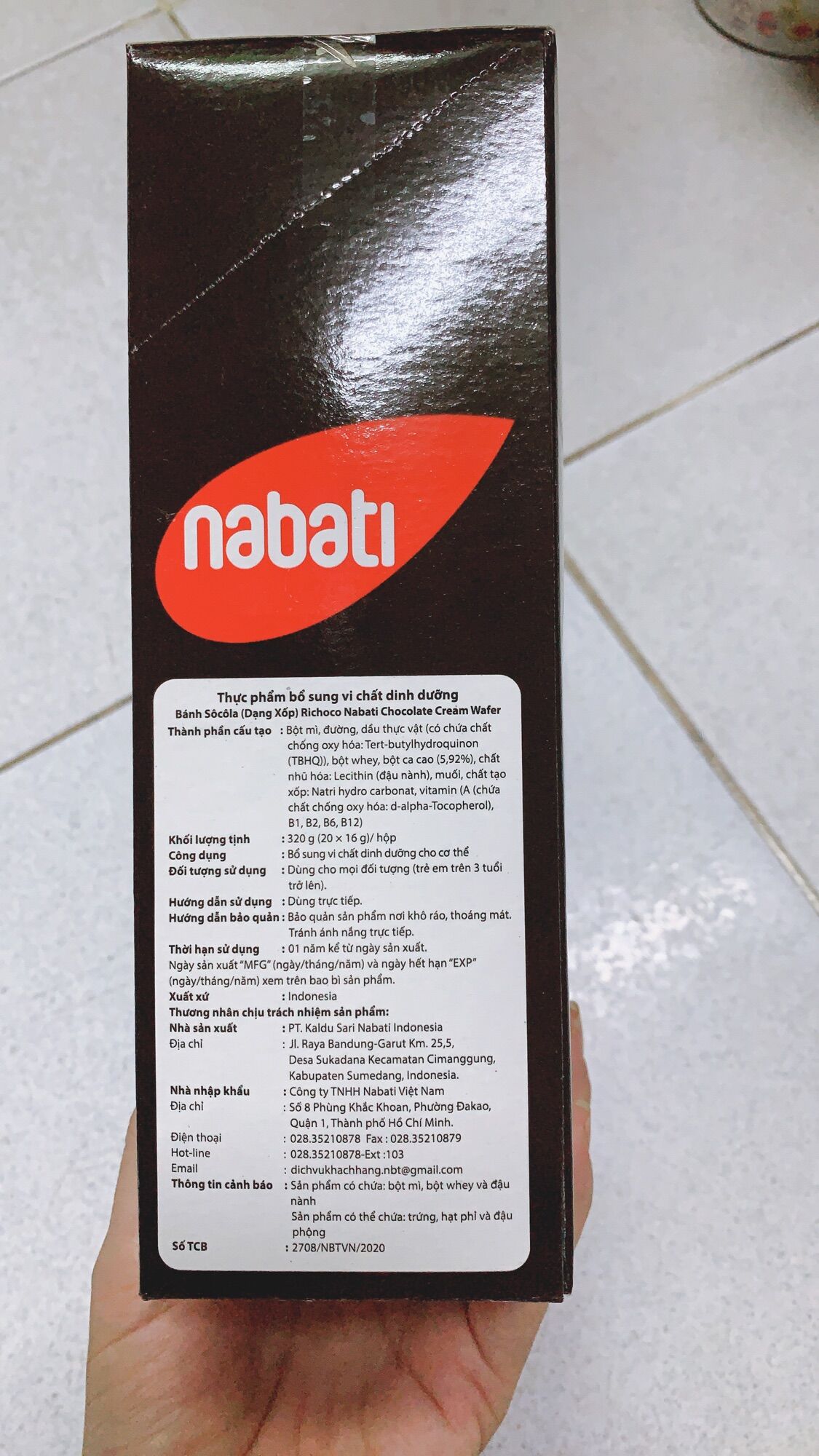 [Date2022] Bánh xốp socola Nabati 320g (20*16g)