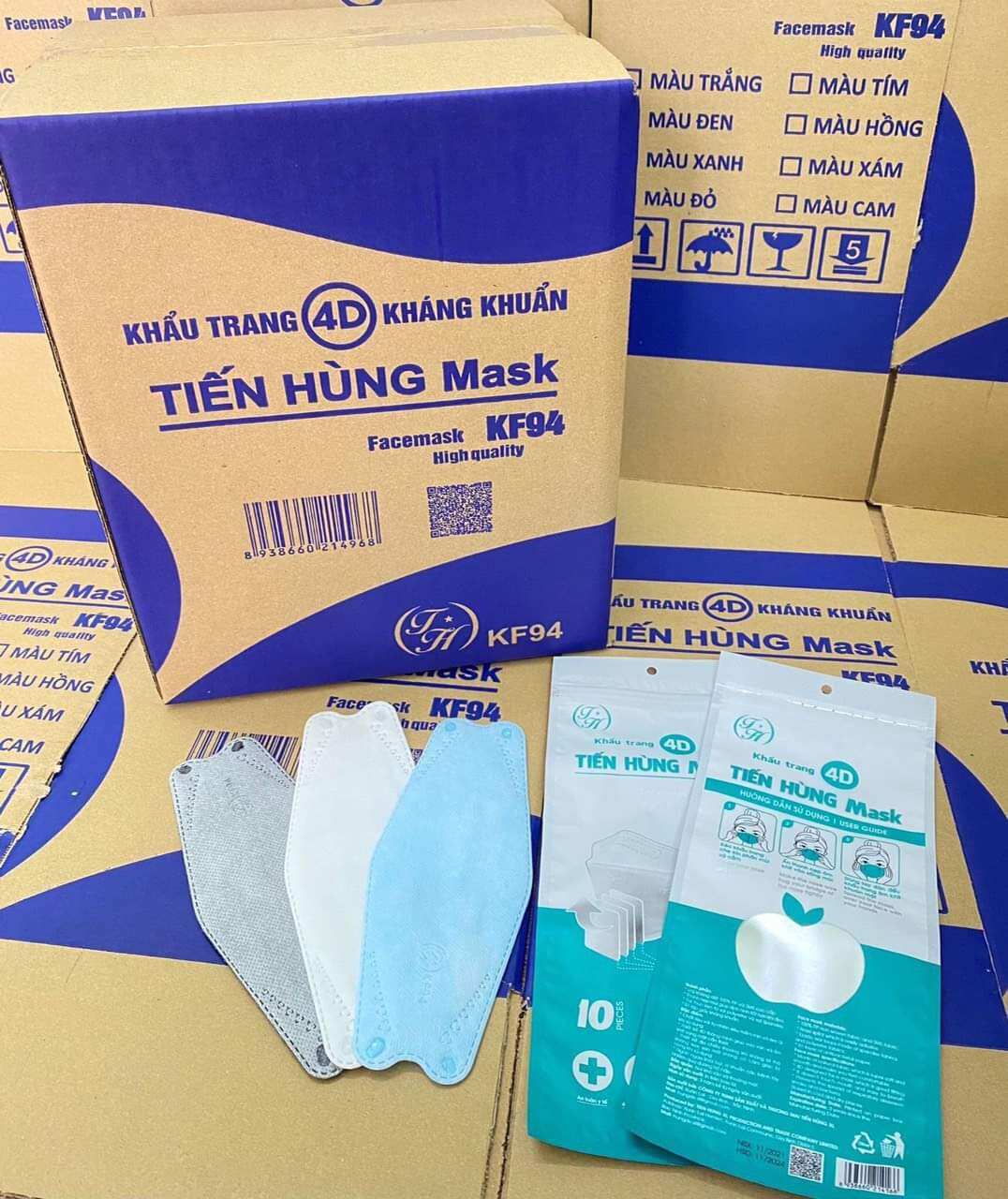  300 chiếc khẩu trang KF94 Tiến Hùng   2 MÀU     tối đa 1 thùng   