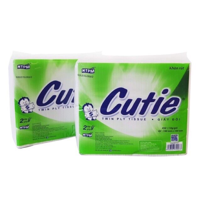 [HCM]Khăn giấy rút Cutie 450g