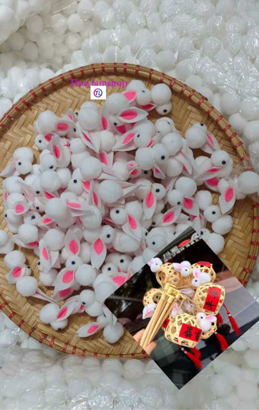 Thỏ bông thỏ ngọc handmade làm đèn lồng trung thu