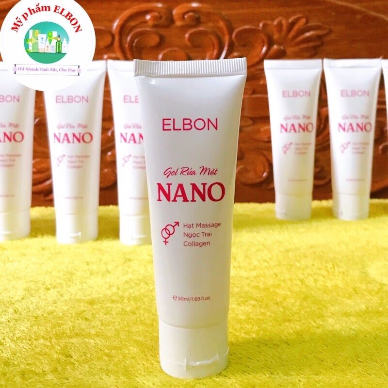Gel rửa mặt nano elbon - hạt massage, collagen giúp da trắng sáng, kiềm dầu, ngừa mụn