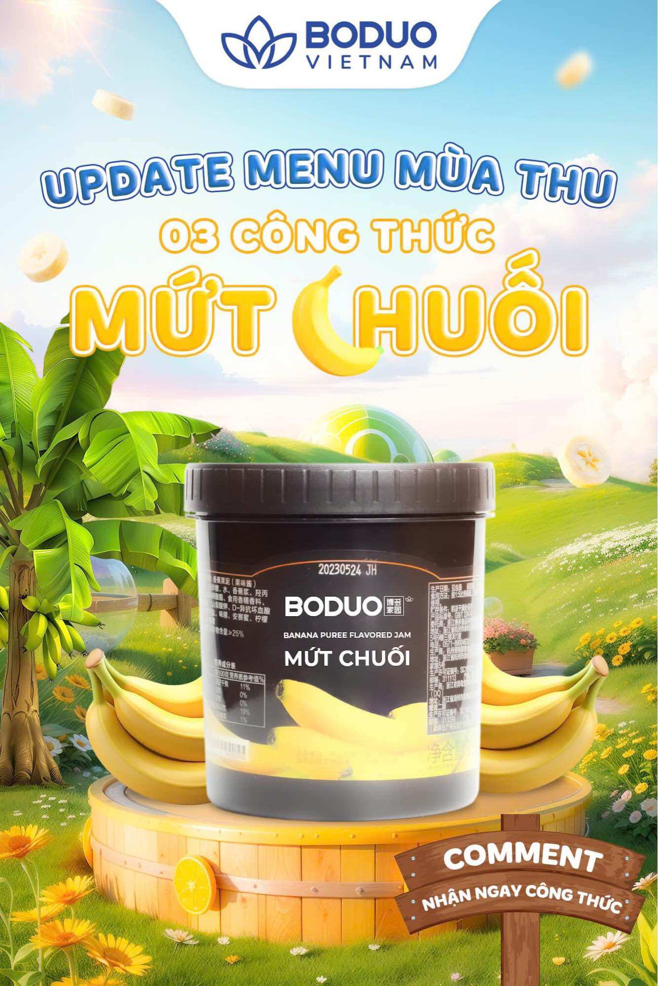 Mứt chuối Boduo hộp 1,3kg