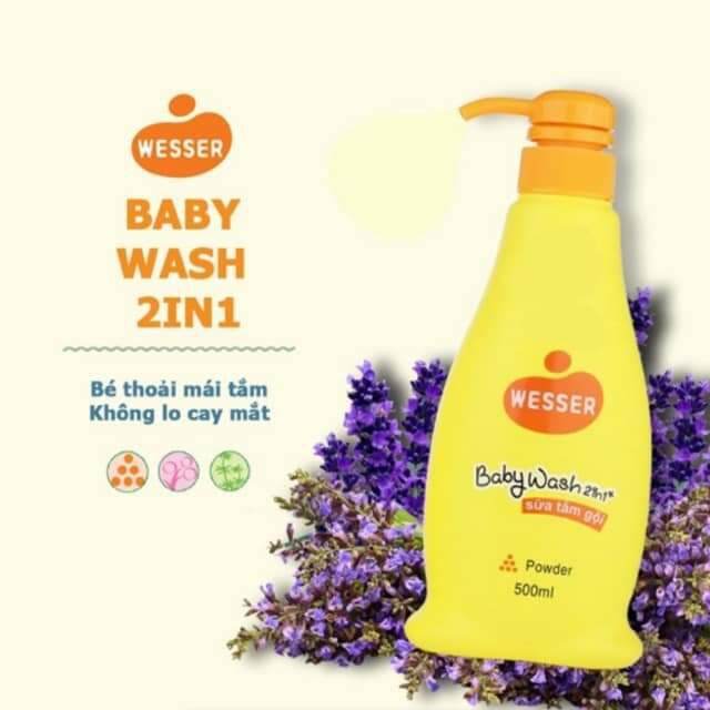 Sữa tắm gội cho bé Wesser 2in1 500ml.