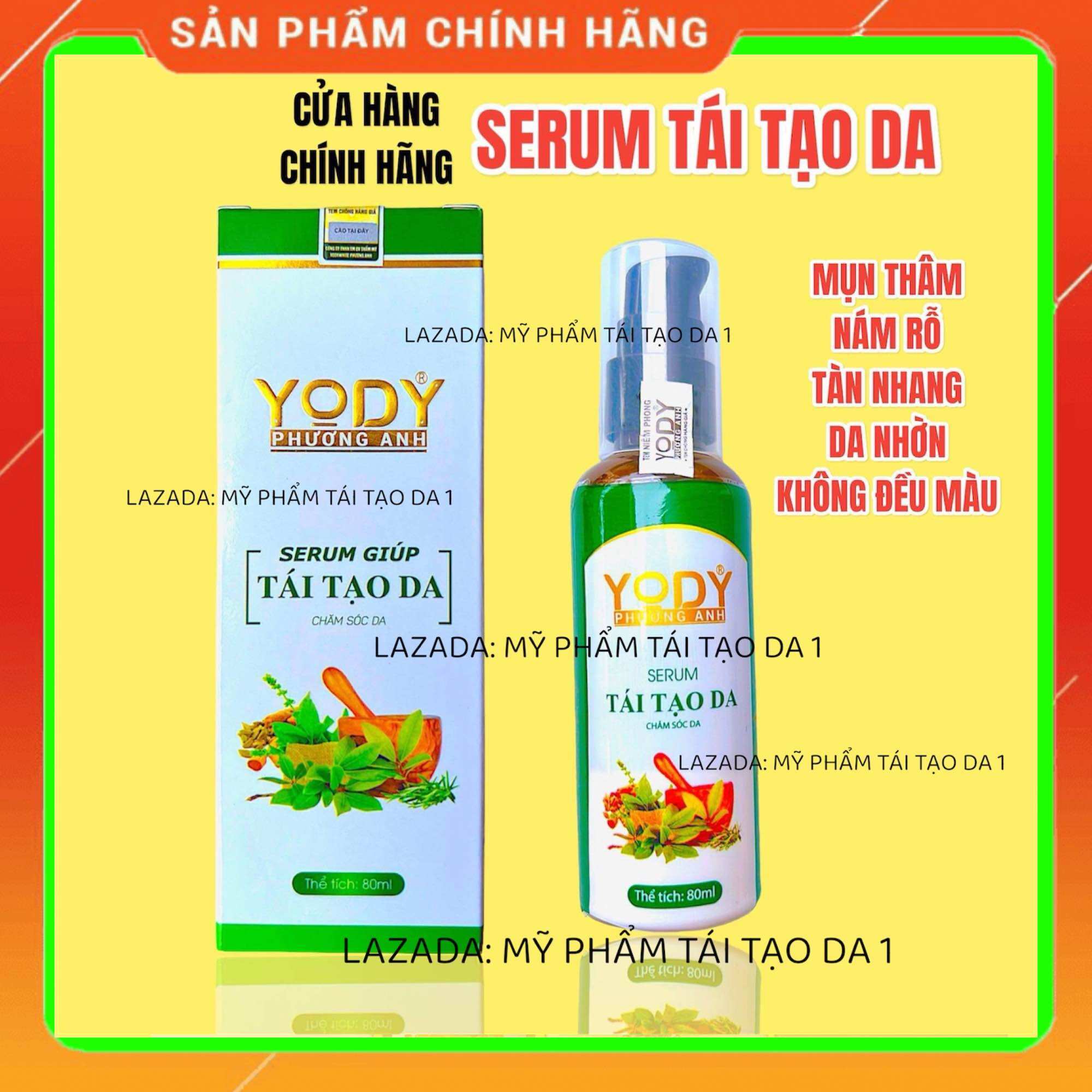 (Mẫu Mới 2025) Serum tái tạo da mụn nám rỗ 80ml -Yody Phương Anh