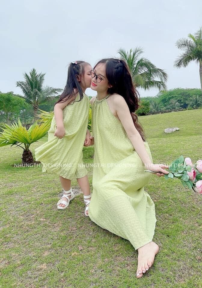 SET MẸ BÉ XANH CỐM SIÊU XINH - ĐỒ ĐÔI MẸ BÉ