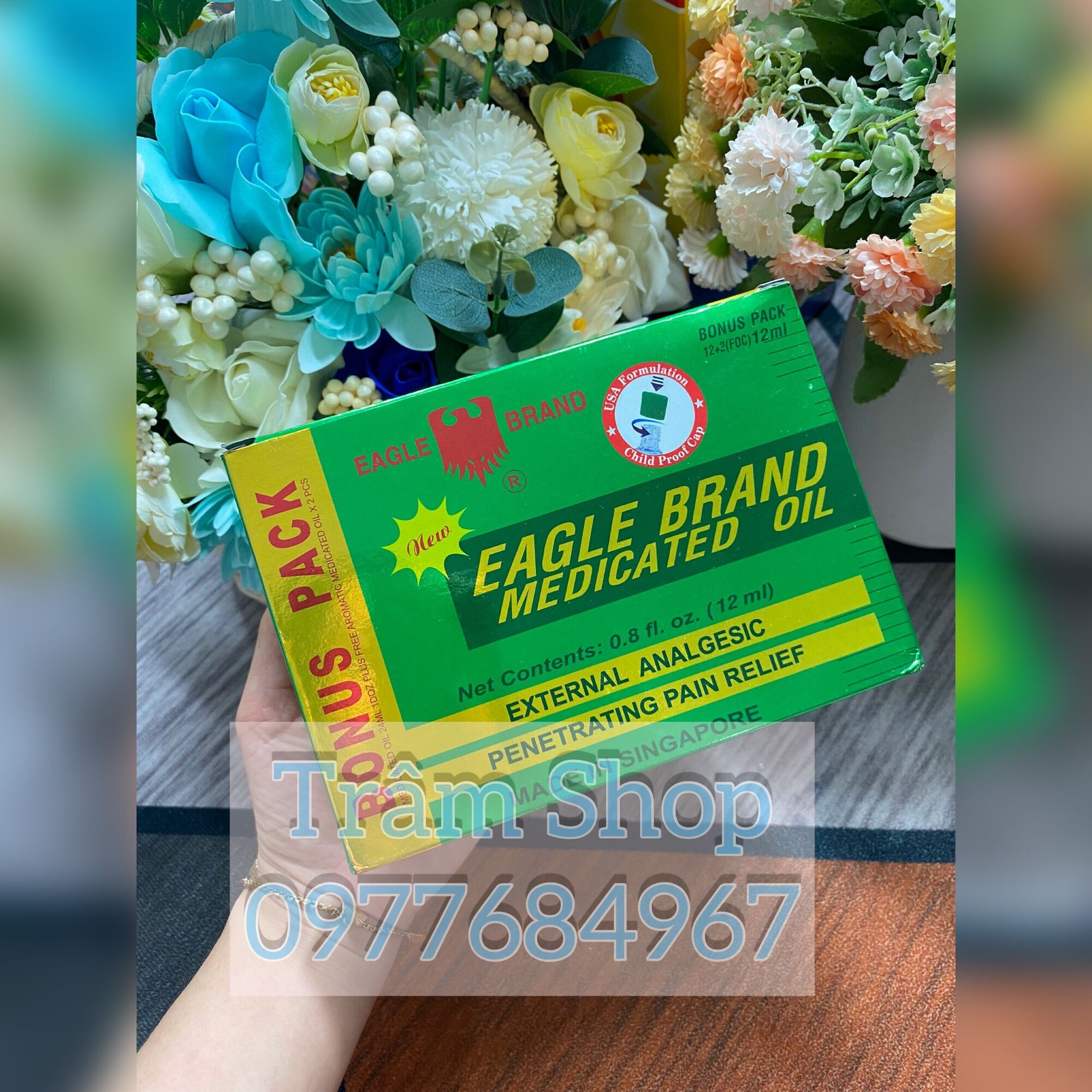 Dầu gió Mỹ dạng lăn 12ml (xanh, vàng, trắng)