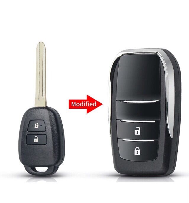 Vỏ chìa khoá độ gập TOYOTA 2 nút ( đời 2015 - 2019 ) xe Camry , Vios , Innova , Yaris , Corolla Altis