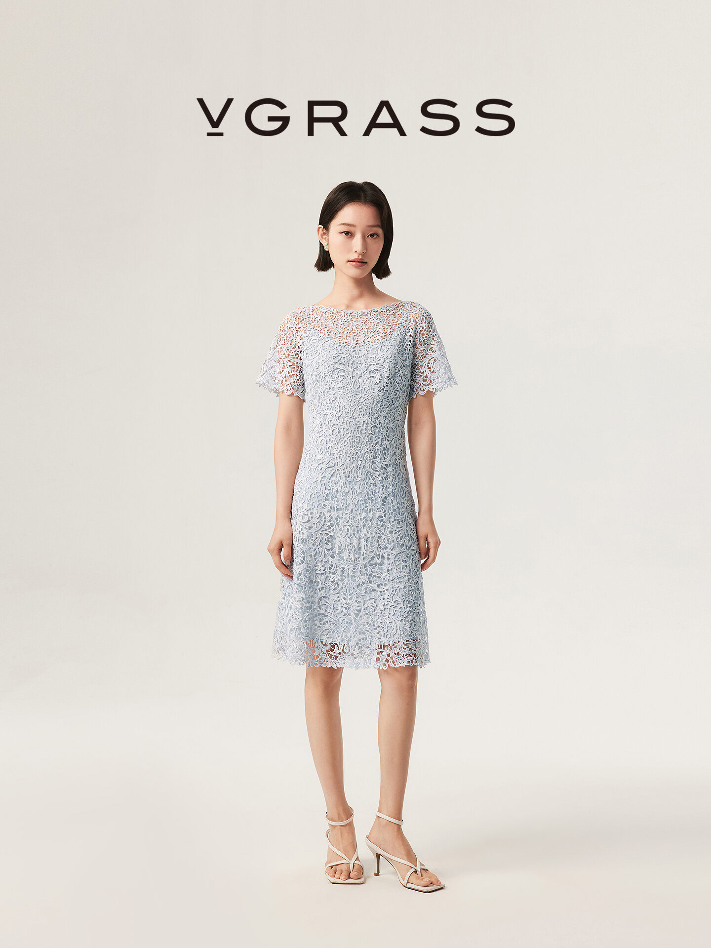 V·grass/V-GRASS | Seamless Embroidered A-line Dress Giá 46,795,000 Đồng*Miễn phí vận chuyển