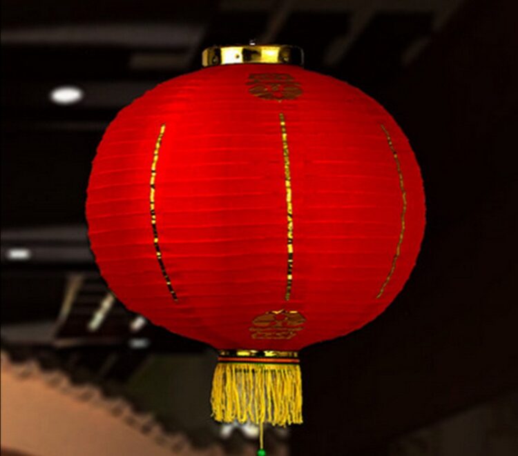 Lồng đèn vải gấm nhũ vàng xếp gọn đủ cỡ