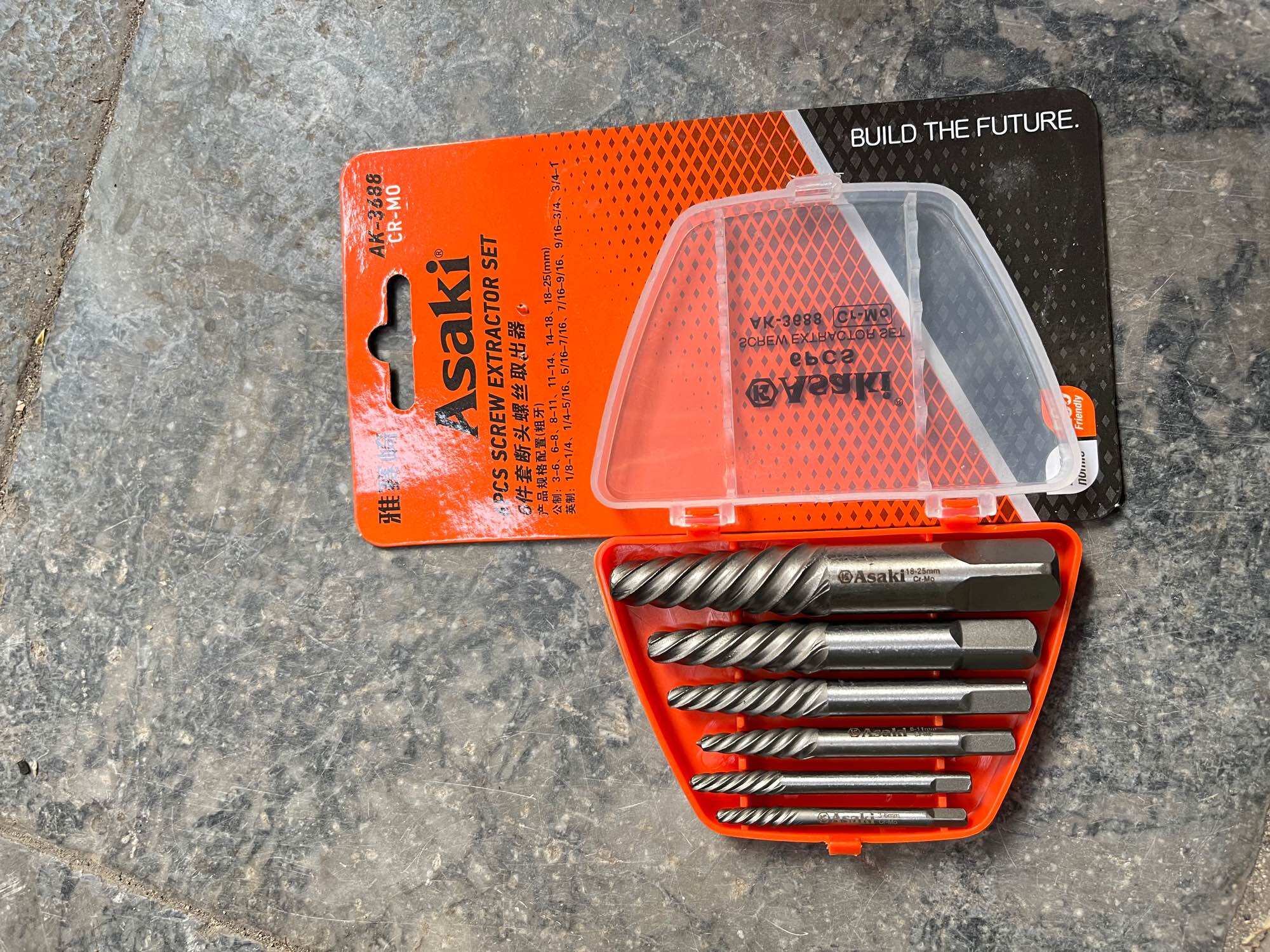 Bộ 6 vít vặn ốc gãy ASAKi 3688