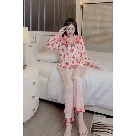 Pijama tiểu thư thiết kế lụa latin cao cấp mềm mịn