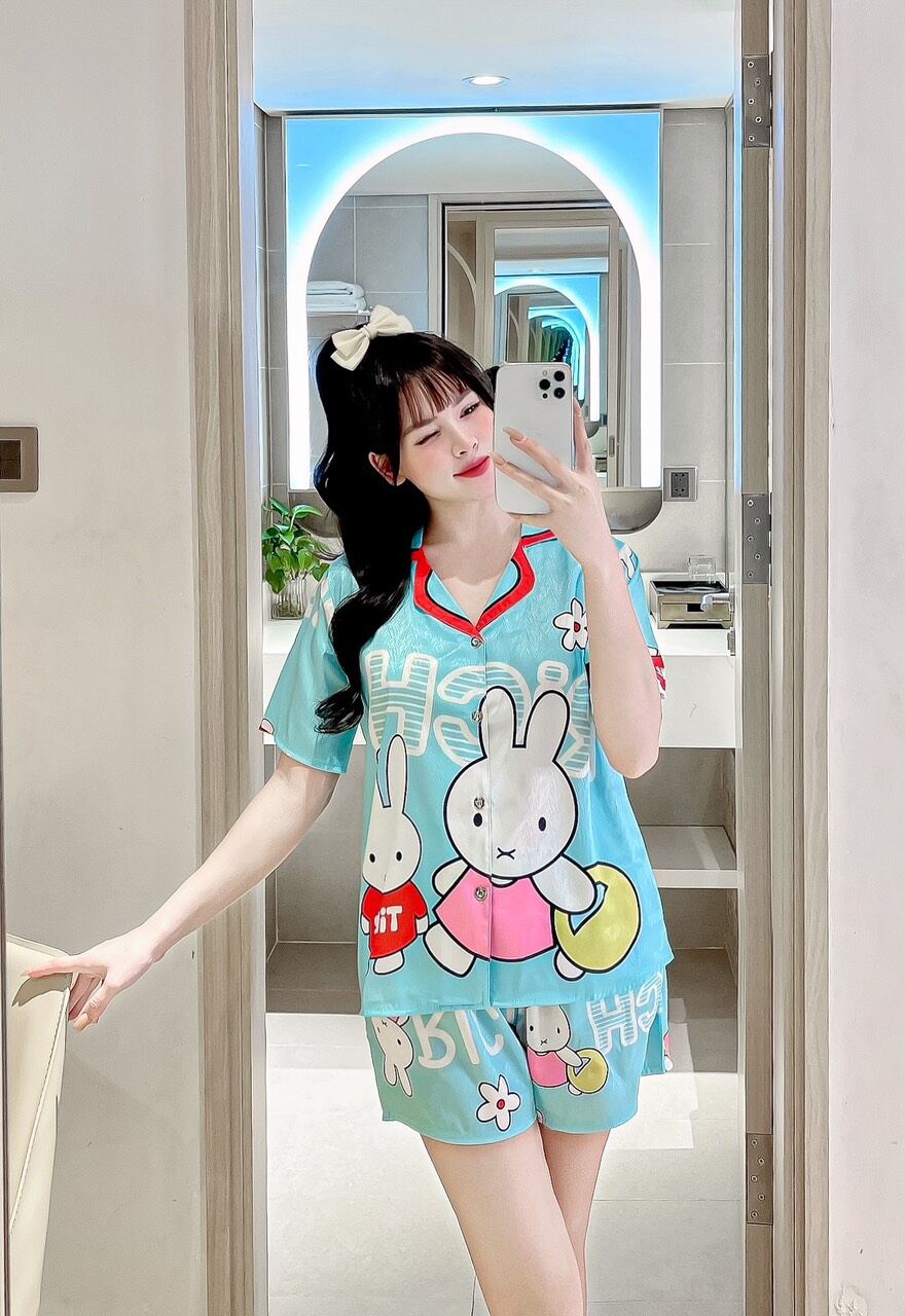 Đùi lụa xước hoạ tiết siêu đáng yêu ,Bộ đùi lụa xước thiết kế hoạ tiết 5D siêu cute from từ 40-60kg