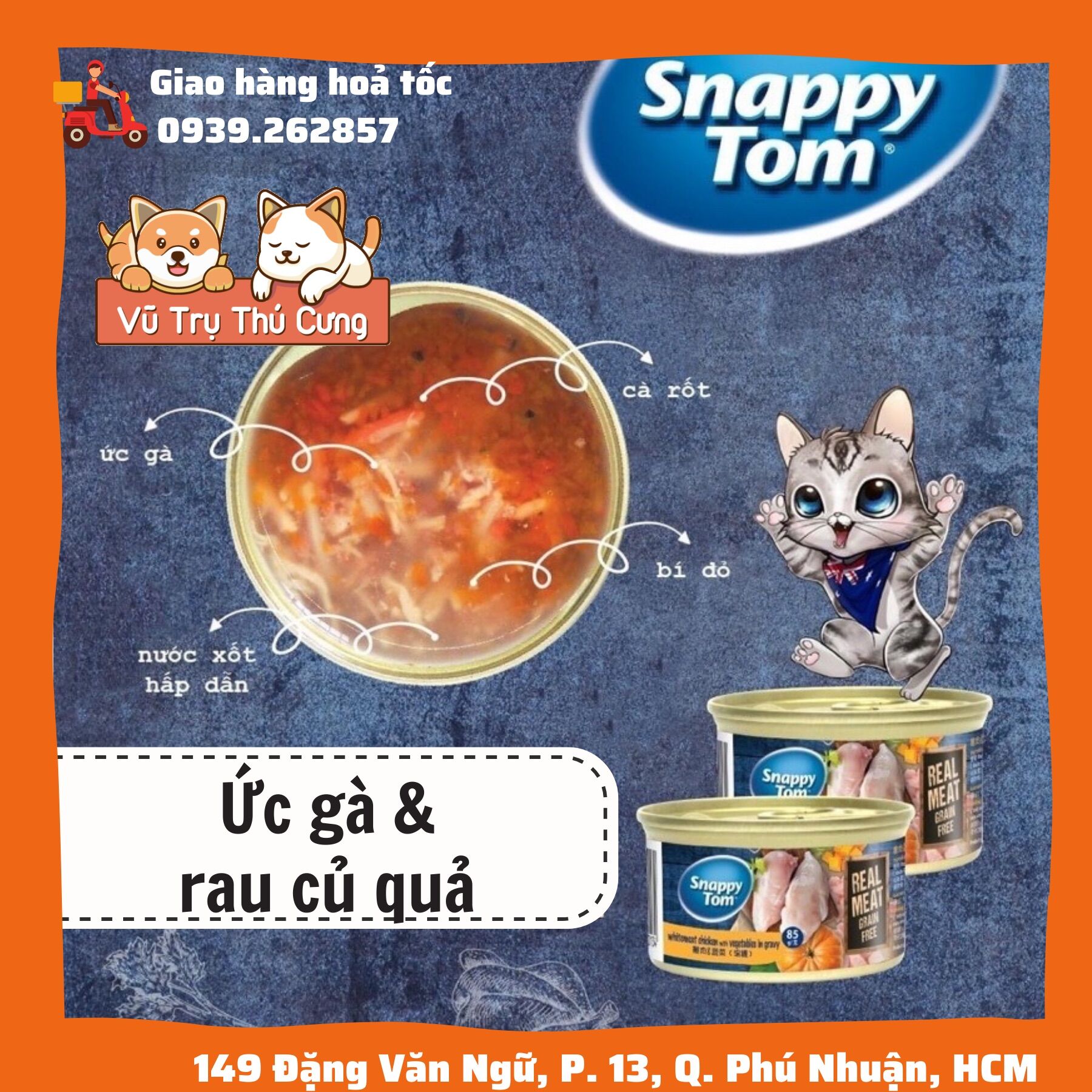 Pate Snappy Tom cho mèo mọi lứa tuổi, lon 85g