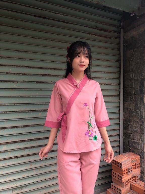 Đồ Lam Đi Chùa # mẫu hoa sen nơ