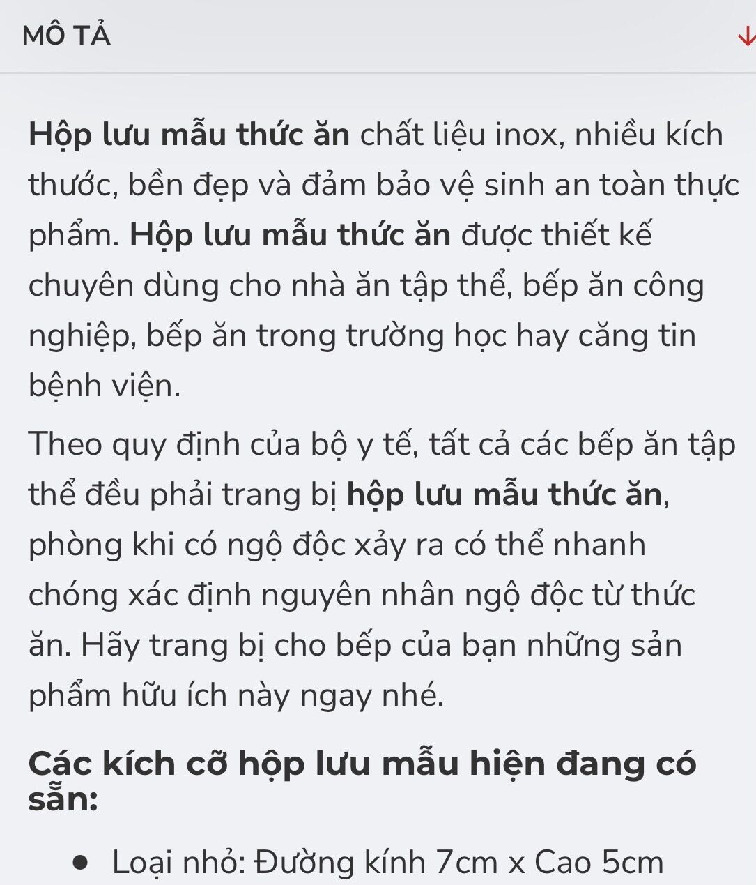 HỘP LƯU MẪU THỰC PHẨM INOX 304