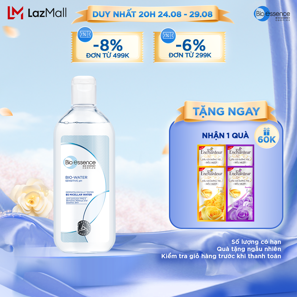 Nước tẩy trang ẩm mượt mịn màng Bio-essence Water Micellar Water 100ml
