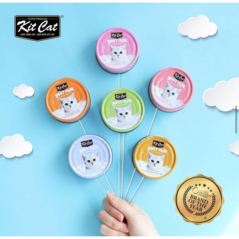Pate Kit Cat sữa dê cho Mèo, lon 70g