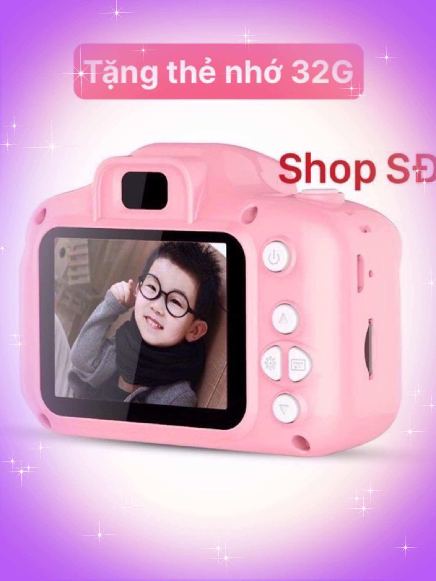 Máy chụp hình màu hồng của bé - tặng thẻ nhớ 32G