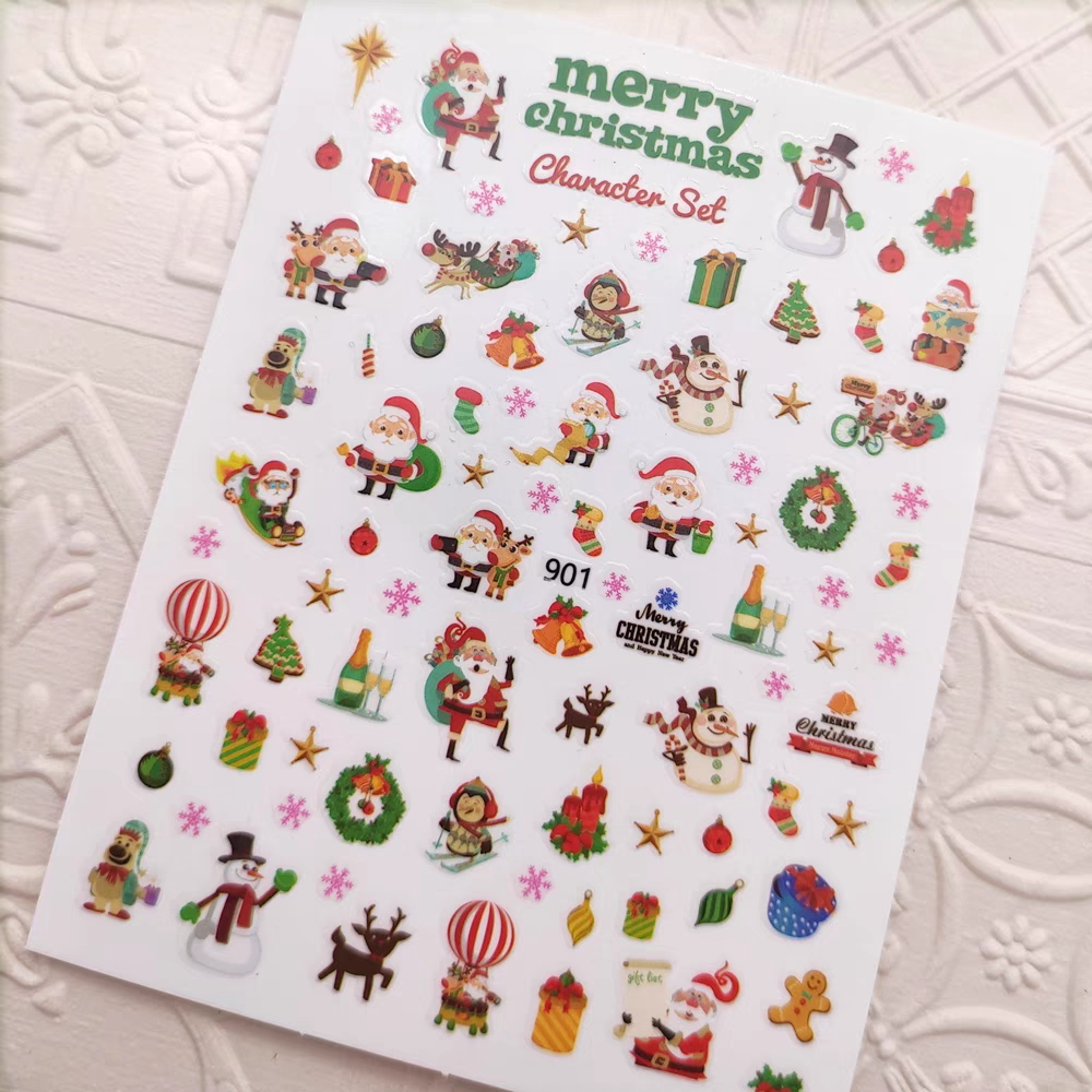 1 Tấm Dán Trang Trí Móng Tay Noel - Sticker Dán Móng Tay Noel  ( Giao Mẫu Ngẫu Nhiên )