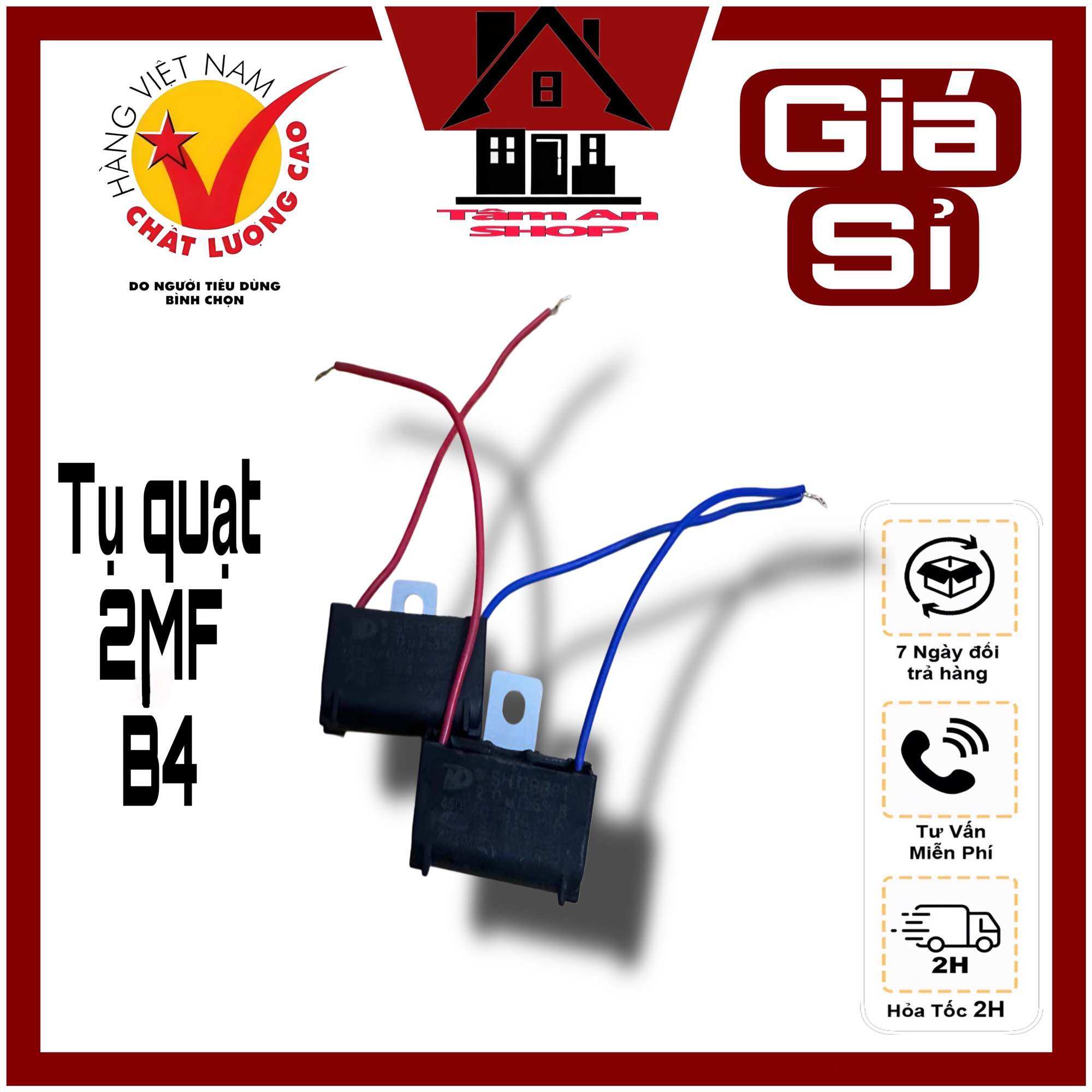 Tụ quạt b4 tụ dây kaba quạt bàn 2mf loại tốt