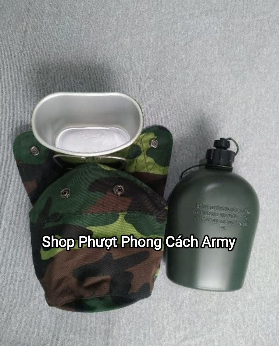 Bi đông (bình tông) nhựa đựng nước có ca nhôm