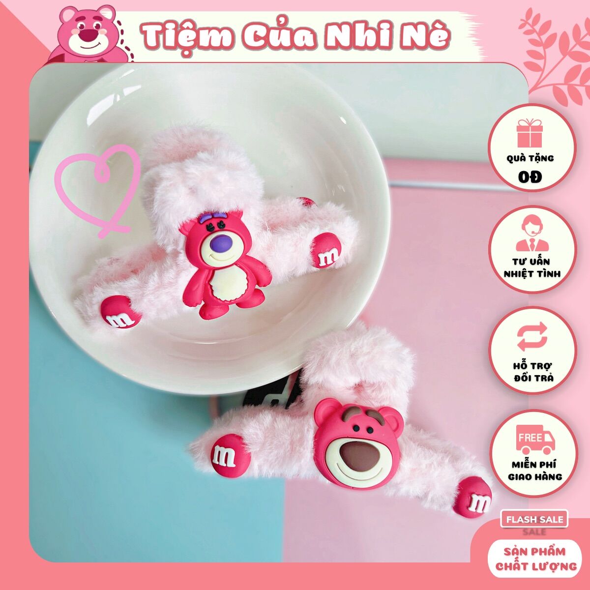 Kẹp tóc gấu dâu lotso