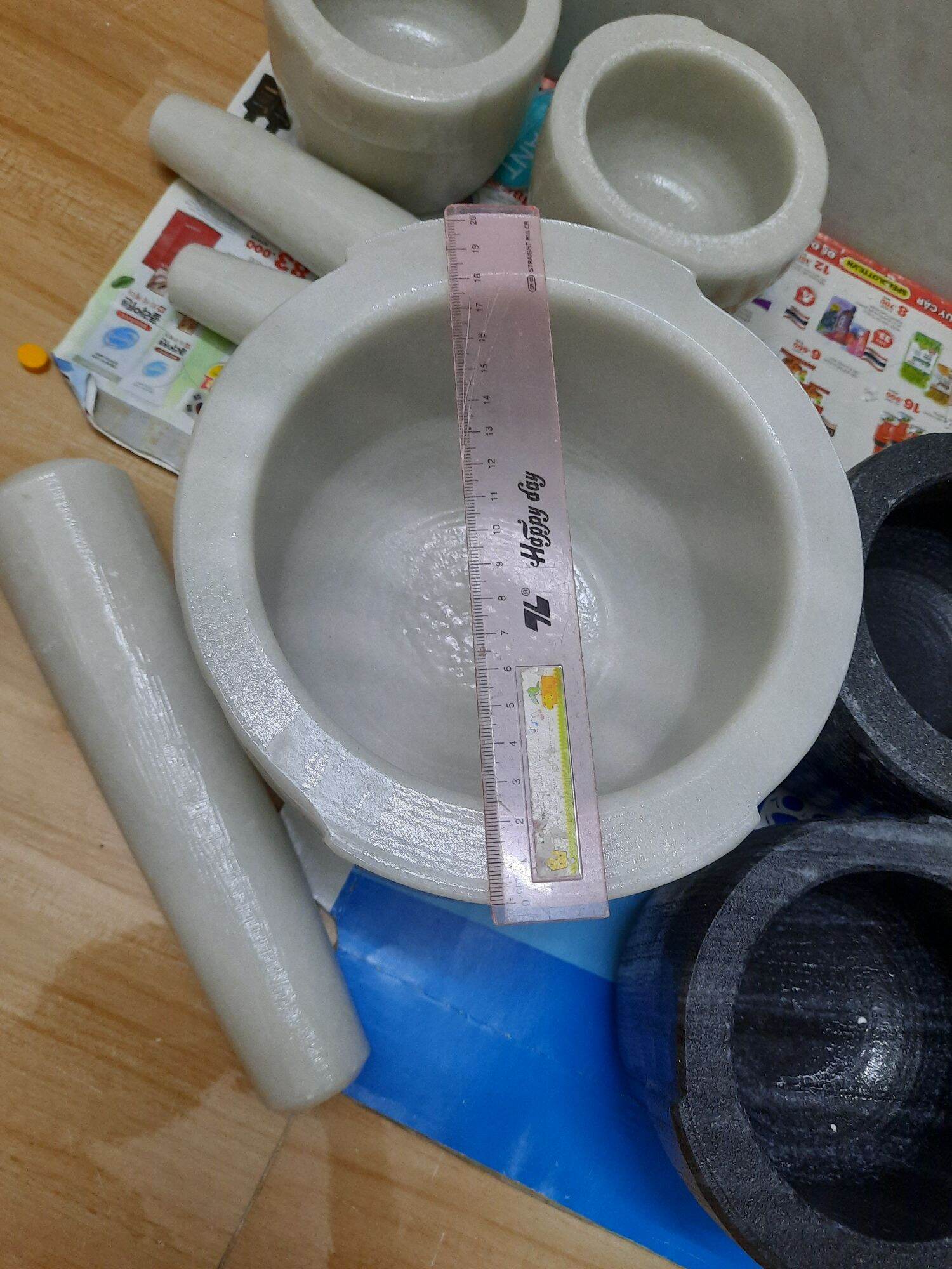 Cối đá Non Nước size 20cm kèm chày đã đánh bóng