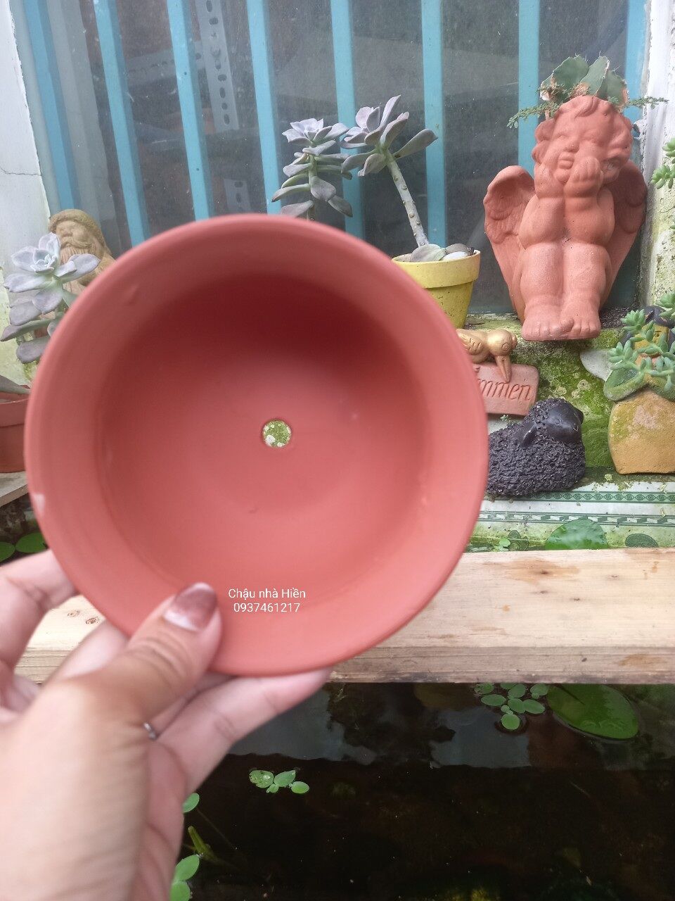 Chậu đất nung Bình Dương nón cối trung m12.5 x c 6