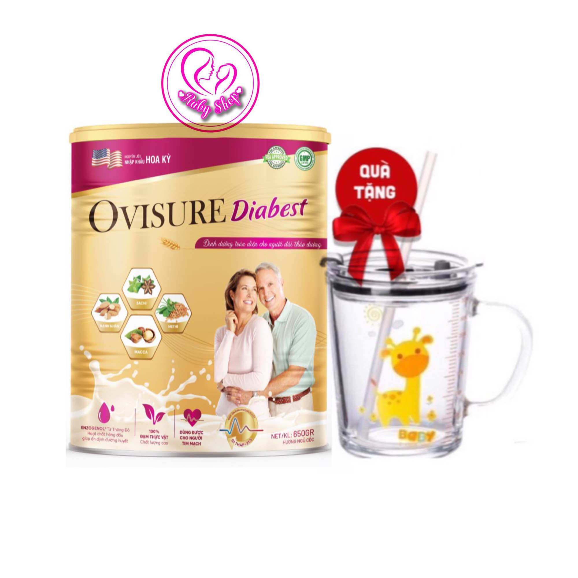 Sữa tiểu đường Ovisure Diabest 650g - Ổn định đường huyết, bổ sung dinh dưỡng