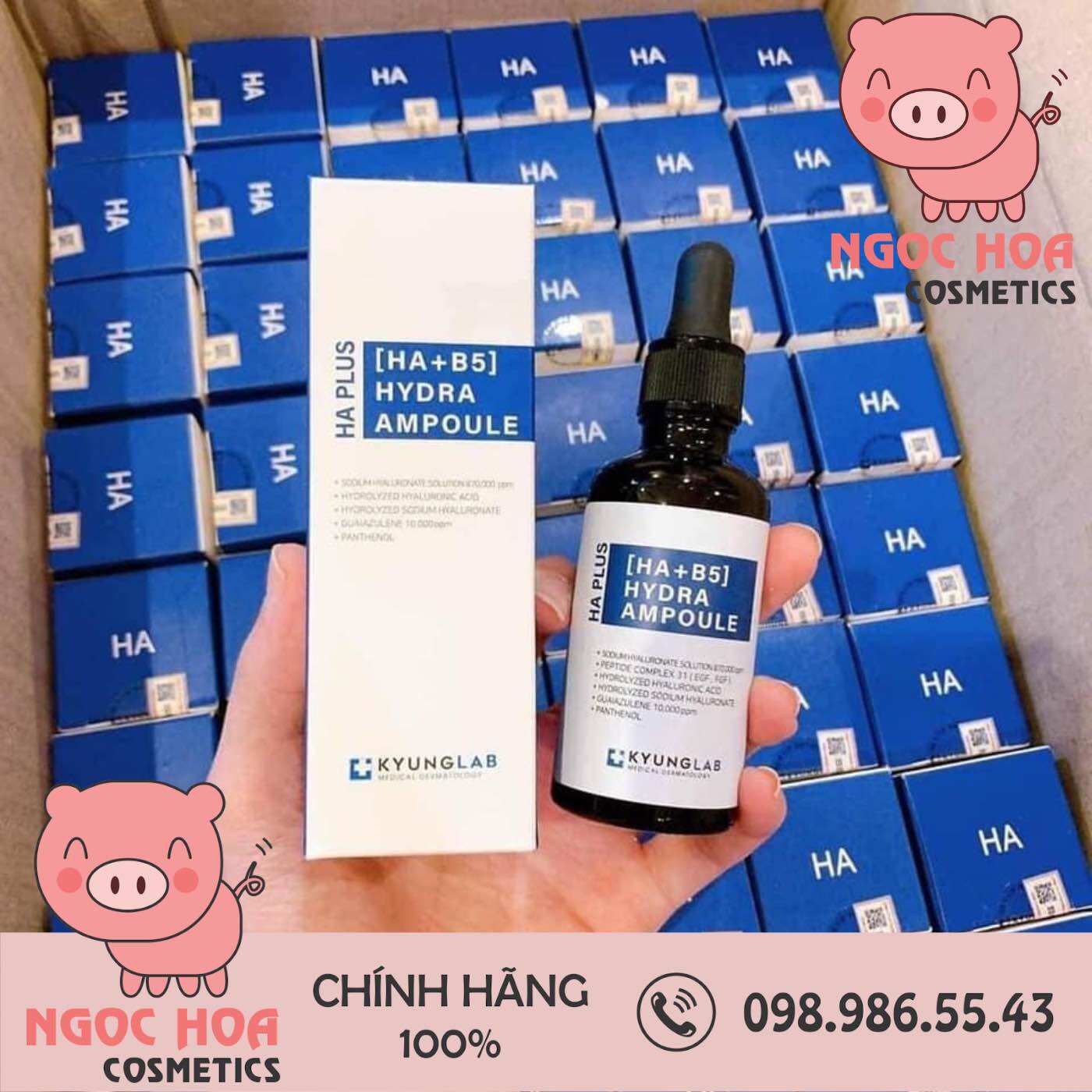 Serum căng bóng da serum ha + b5 hydra, chống lão hóa kyunglab 50ml