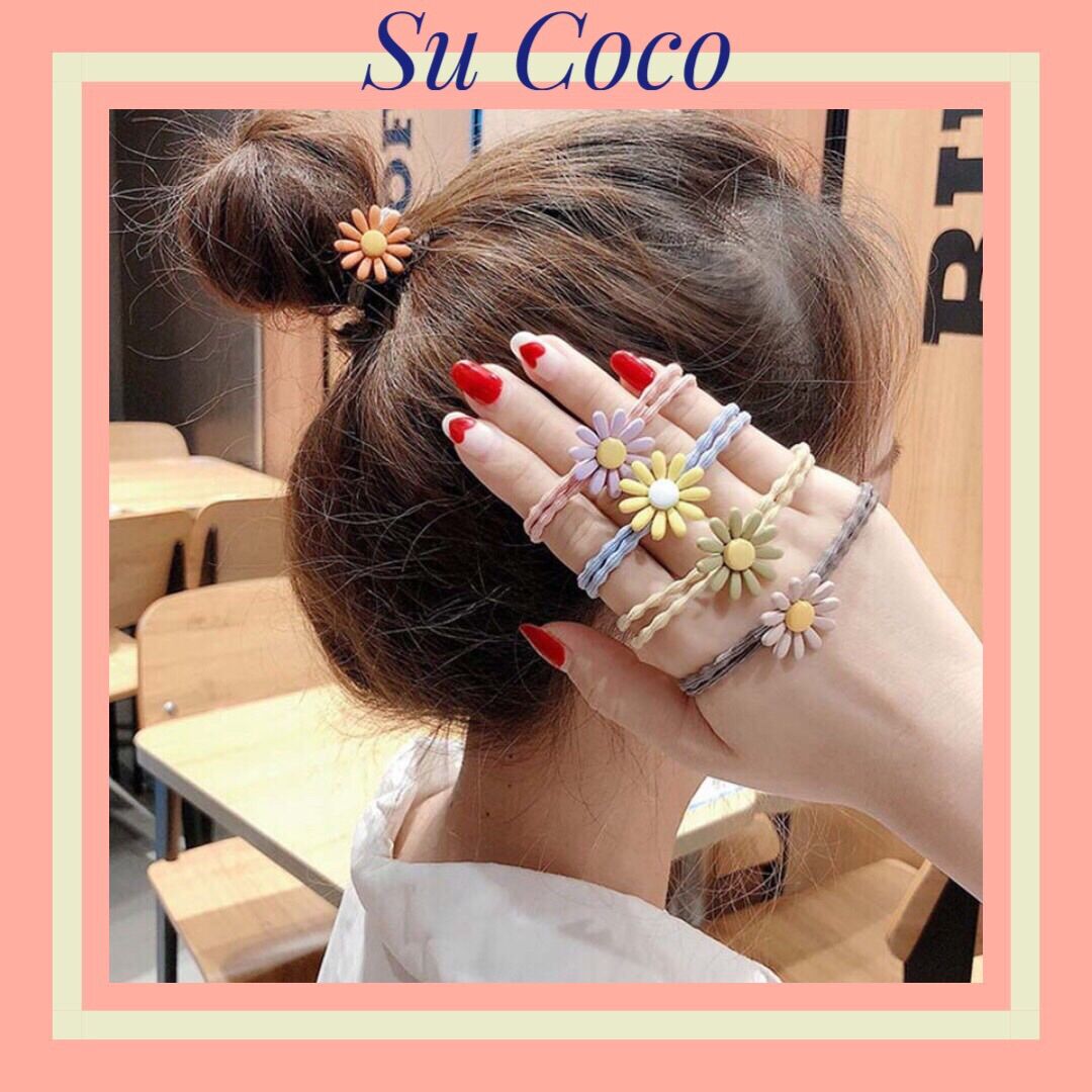 2 Dây buộc tóc hoa cúc dễ thương xinh xắn