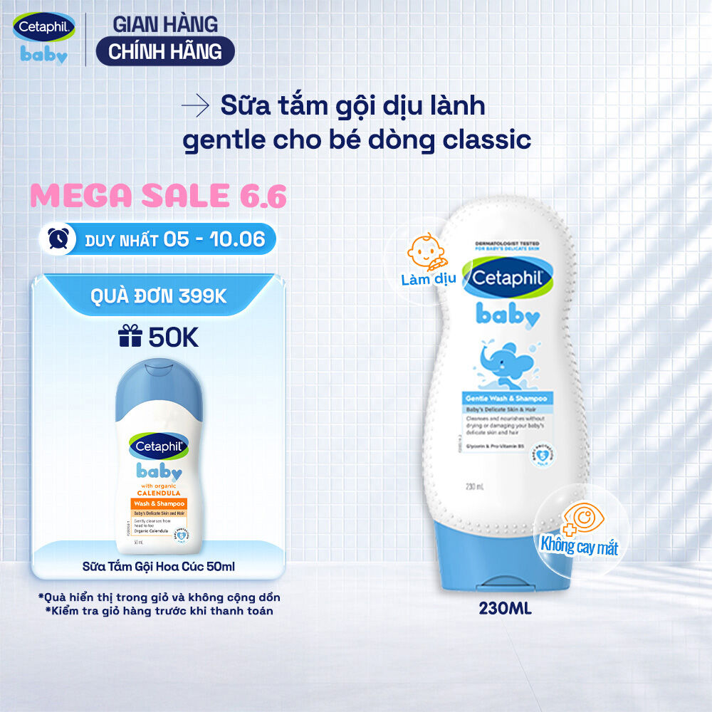 Sữa tắm gội dịu lành cho bé CETAPHIL BABY GENTLE WASH  SHAMPOO 230ML