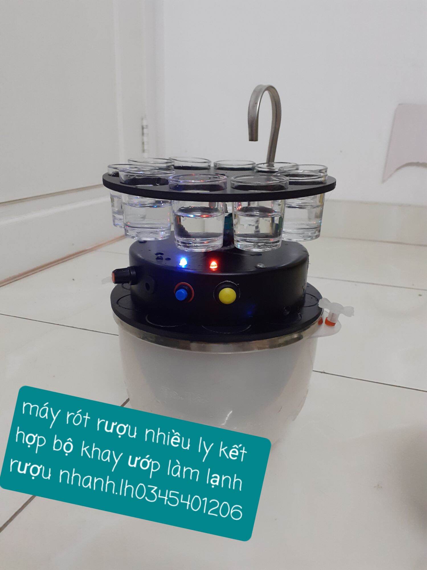 MÁY RÓT RƯ.ỢU TỰ ĐỘNG 10LY-KHAY ƯỚP LẠNH 1,2 LÍT