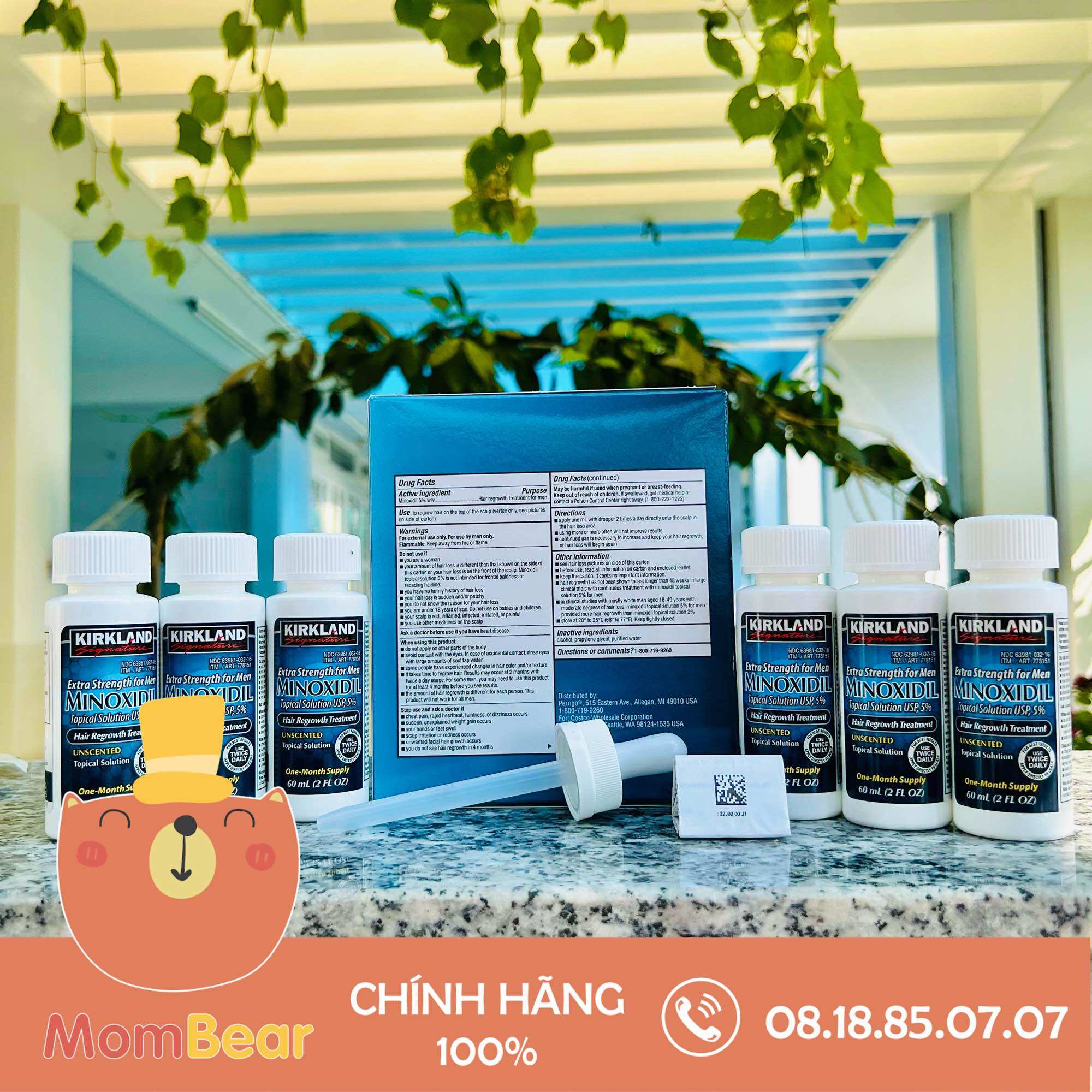 [Hộp 6 lọ] Dung dịch mọc Râu và Tóc hiệu quả Minoxidil 5% của Mỹ