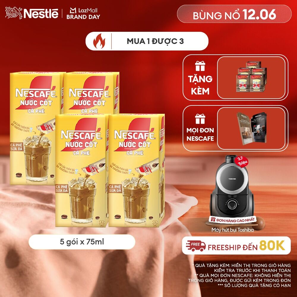 [ƯU ĐÃI THÁNG 6] Combo 4 hộp Nước Cốt Cà Phê NESCAFÉ Cà phê Sữa Đá